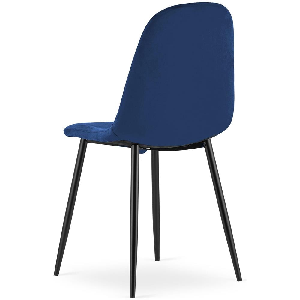 Sedia DAPI in velluto blu navy con gambe in metallo x1 - Foto 6