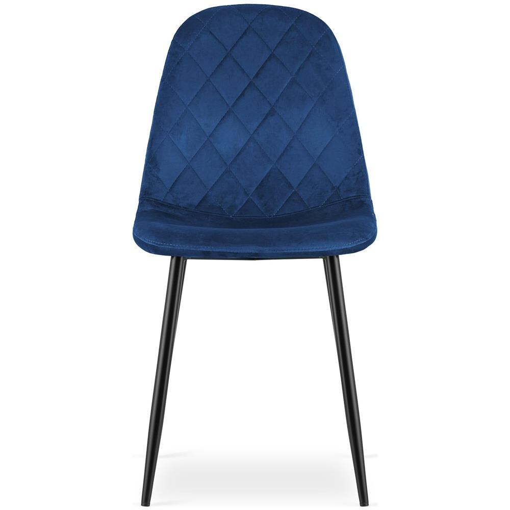 Sedia DAPI in velluto blu navy con gambe in metallo x1 - Foto 2