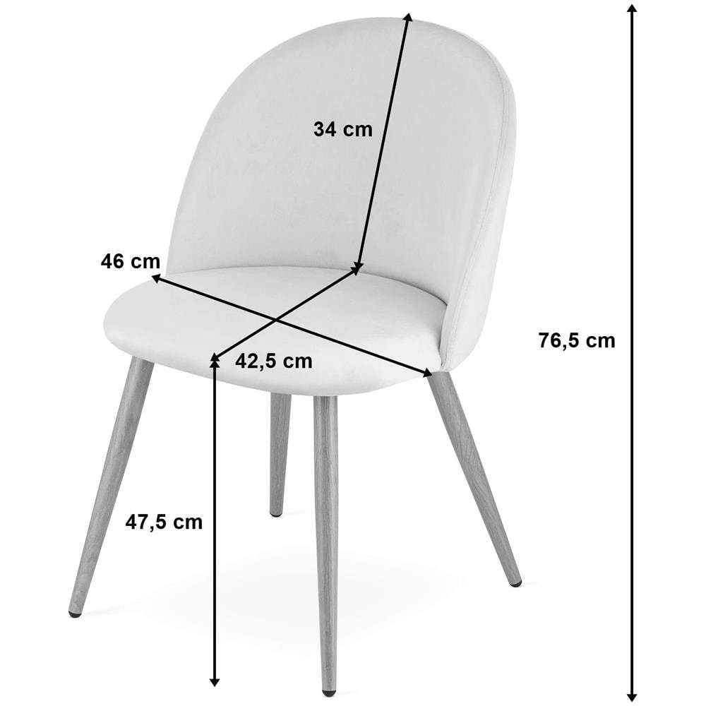 Sedia BELLO in velluto beige con gambe in metallo nero x4 - Foto 7