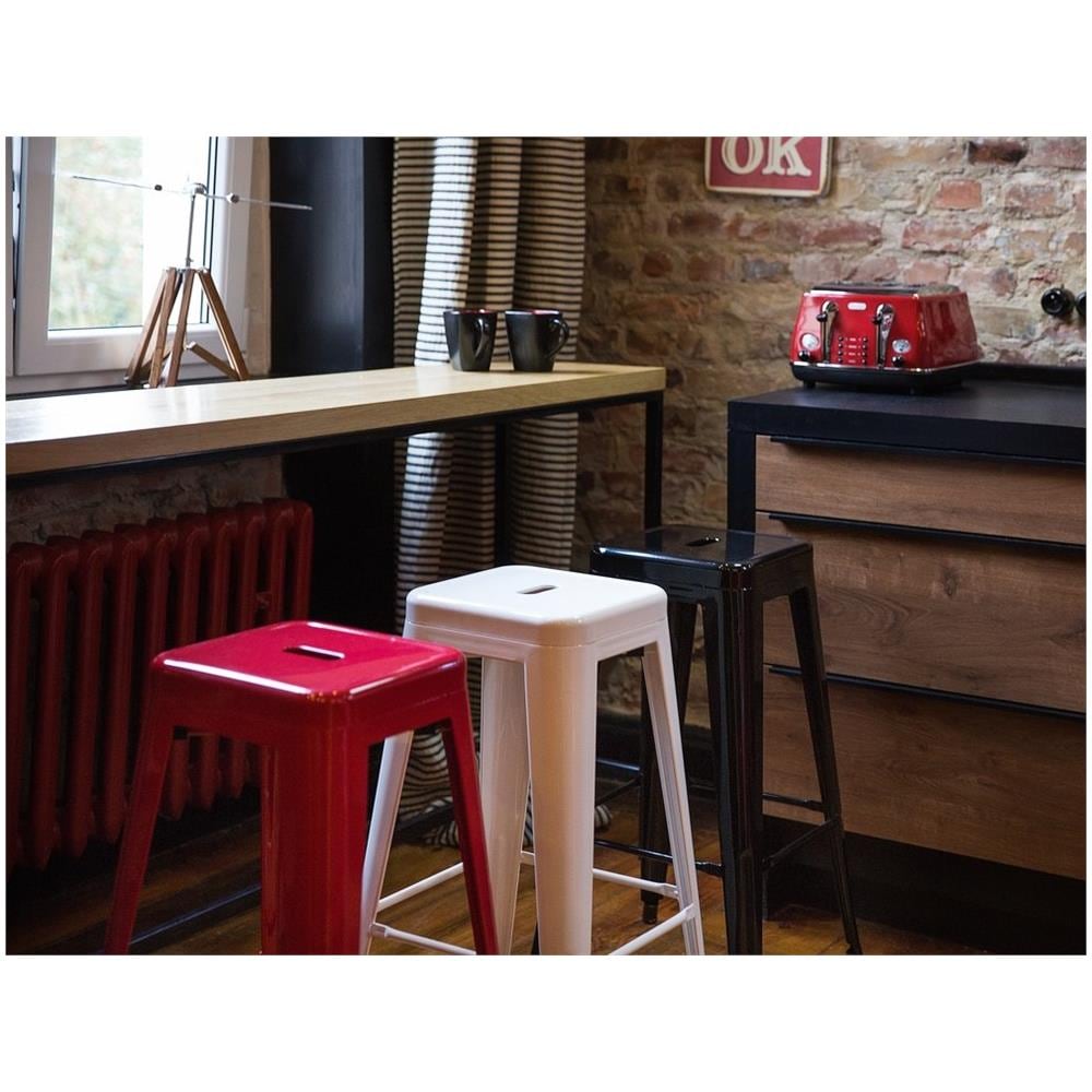 Set Di 2 Sgabelli Da Bar In Metallo Nero 60 Cm Cabrillo - Foto 2