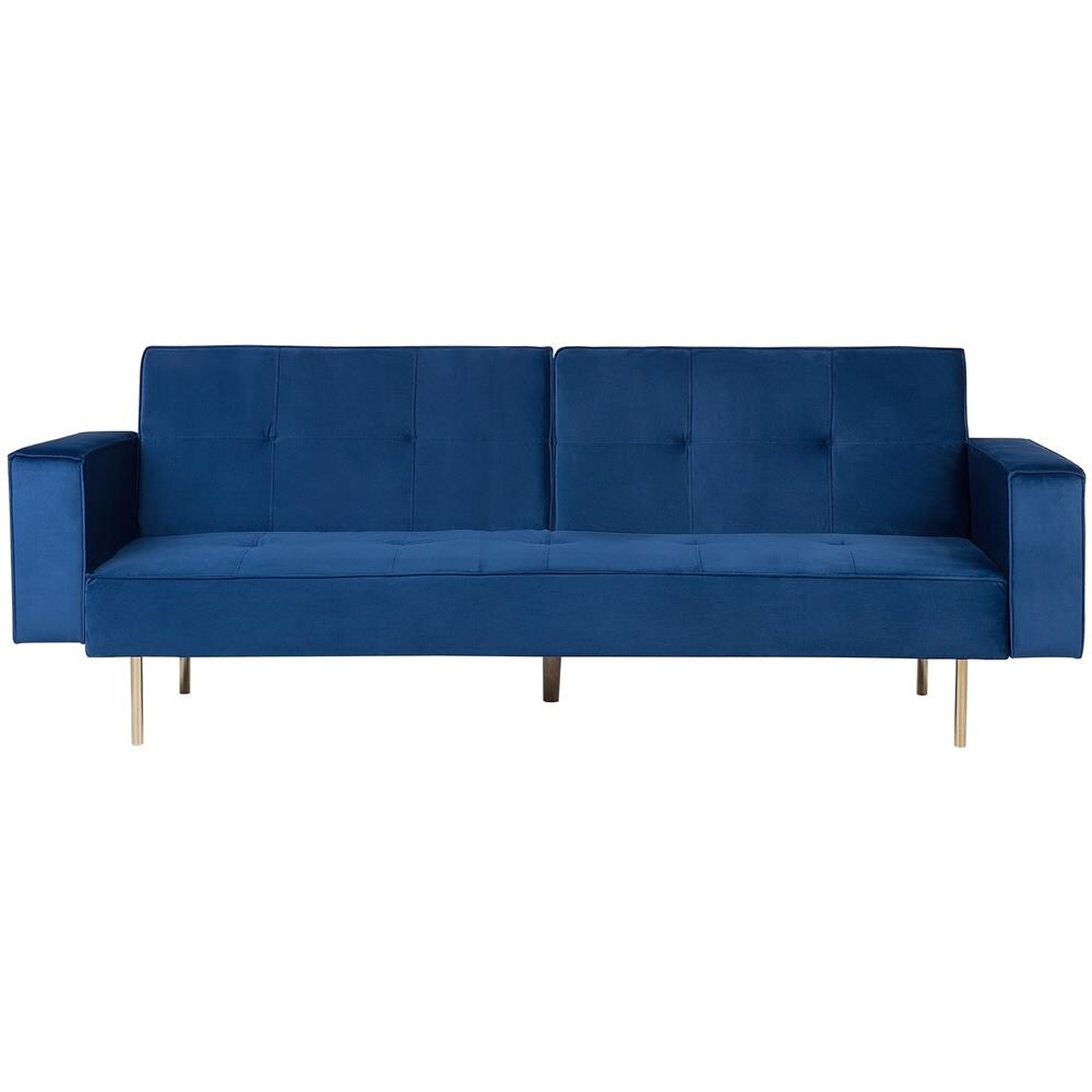 Divano Letto In Velluto Blu Navy Visnes - Foto 1