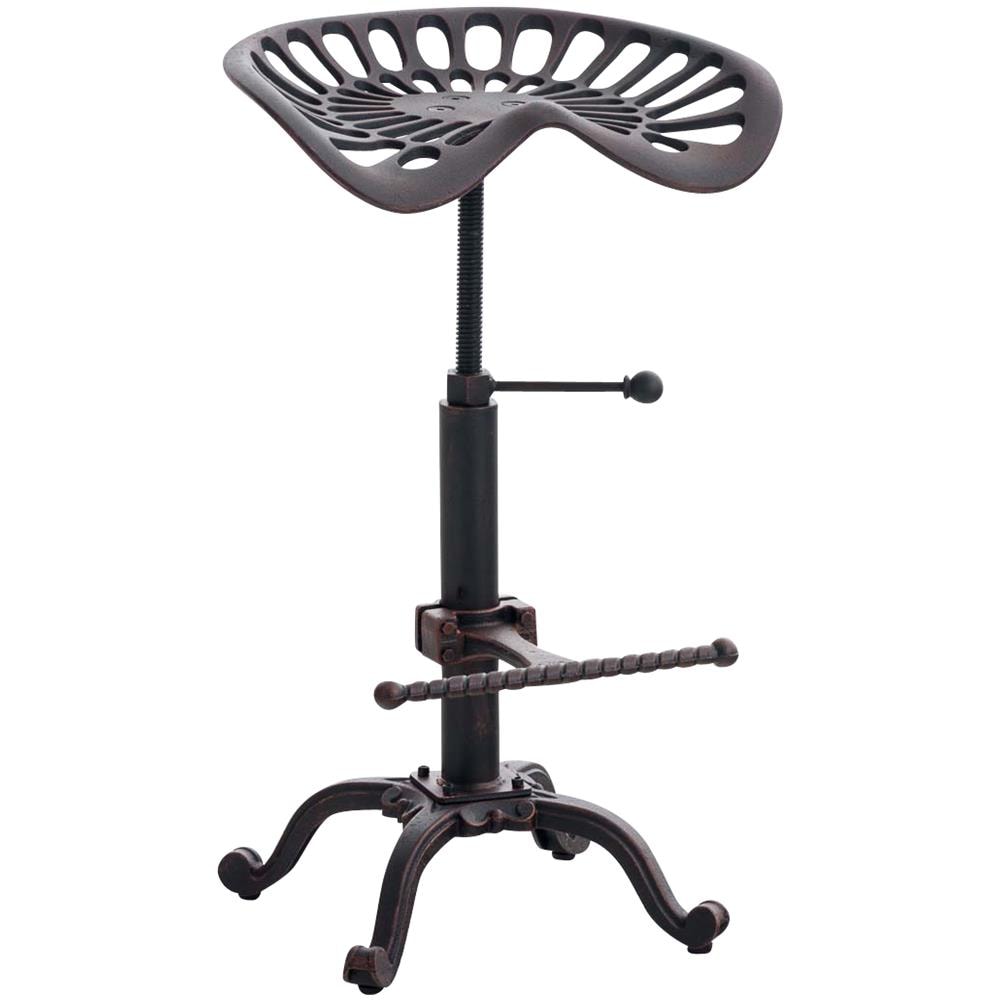 Sgabello Bar Butch in Ghisa Design Industrial I Sgabello Bancone in Metallo con Poggiapiedi E Seduta Regolabili I Sedia Sgabello Urban Bronzo - Foto 1