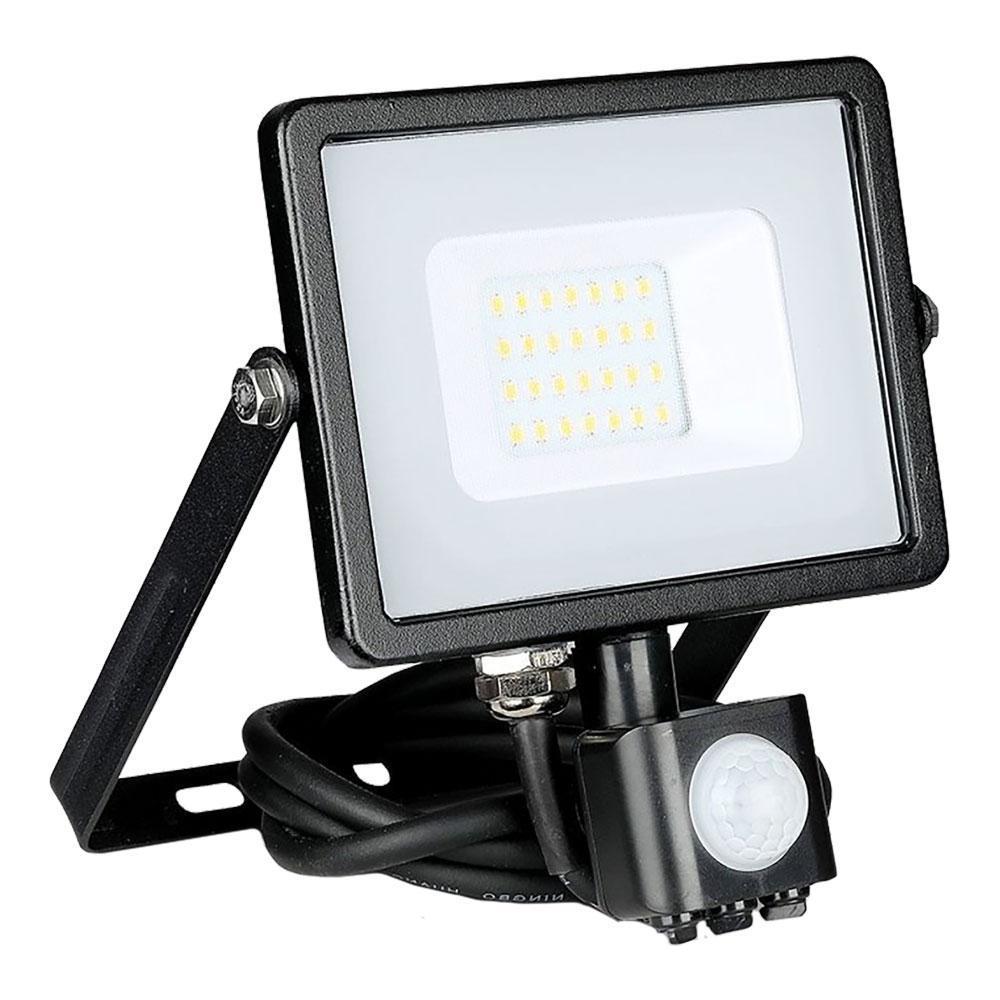 V-tac Pro Vt-20-s Faro Led 20w Ultra Slim Nero Con Sensore Pir Bianco Naturale 4000k Ip65 - Sku 452 - Foto 2