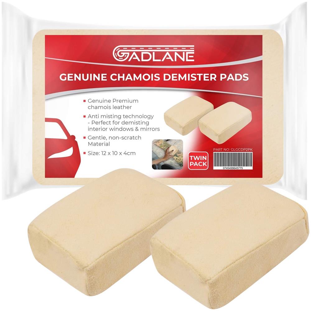 Genuine Chamois Assorbente Auto Disappannamento Pad Parabrezza Specchi Vetro Della Finestra Spugna Di Pulizia Fendinebbia Remover Pads (pacchetto Di 2)  - Foto 1