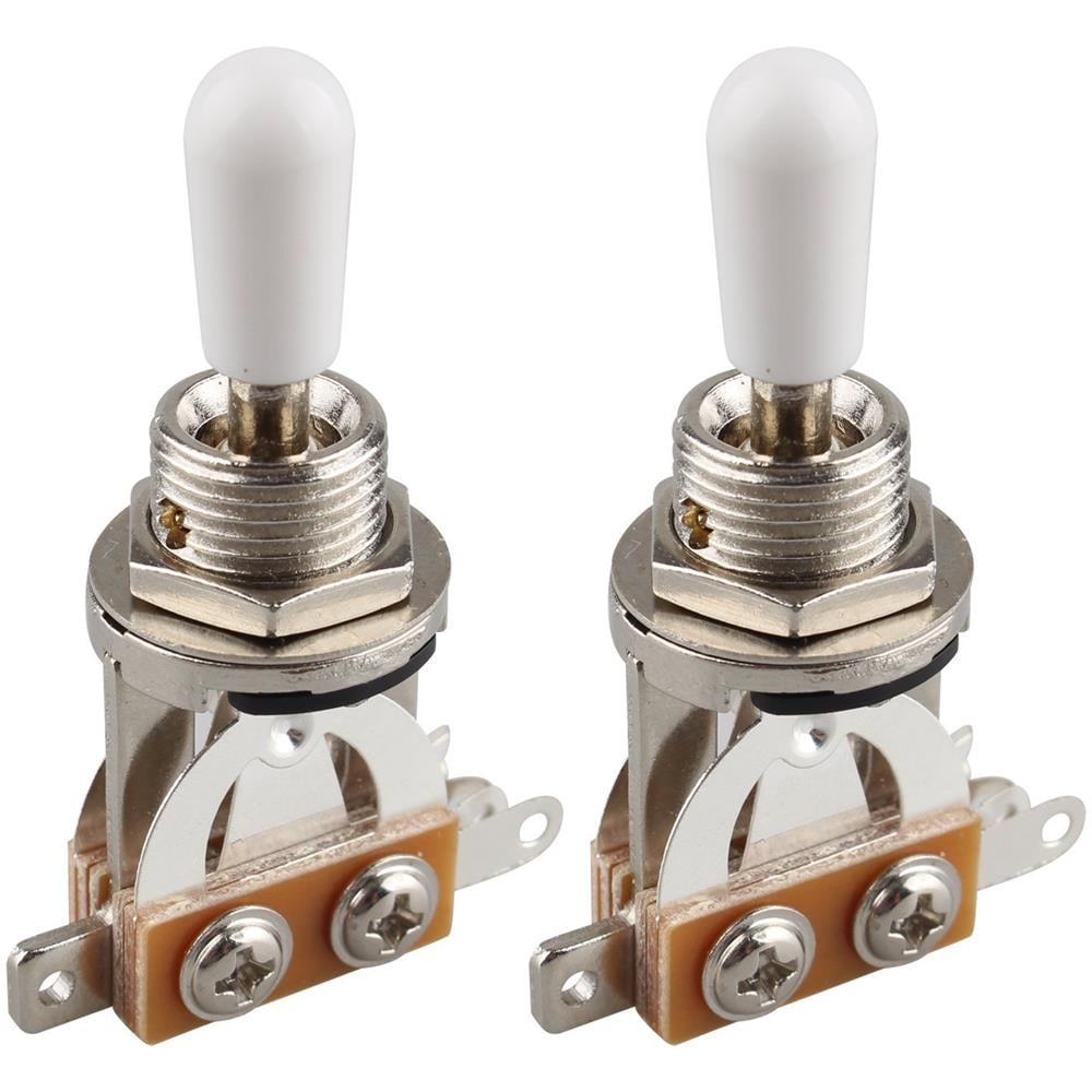 Futheda 2pcs Chitarra A 3 Vie Toggle Interruttore Pickup Selector Breve Interruttore Diritta Chitarra Elettrica Parti Con White Tip Knob - Foto 1
