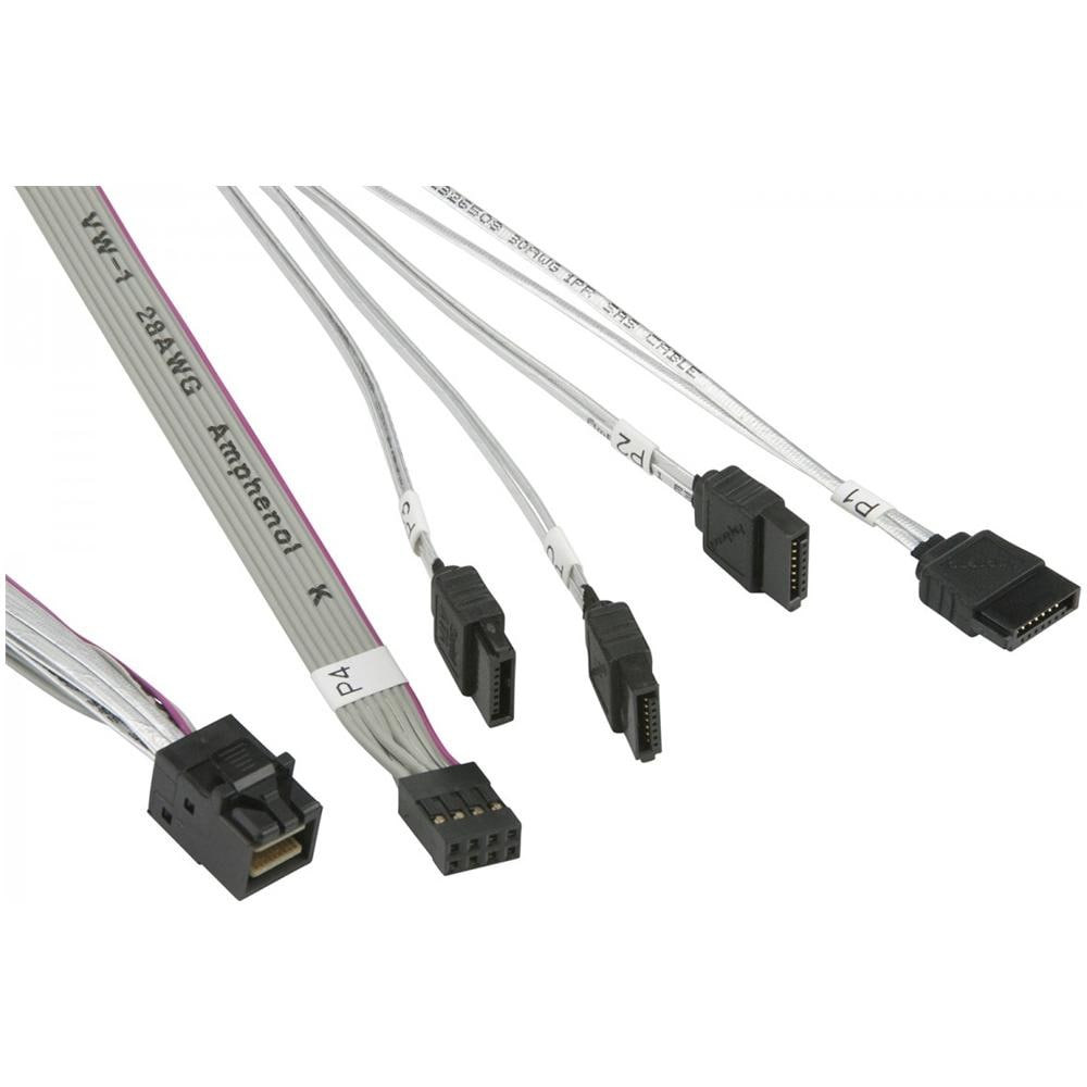 MiniSAS / 4 SATA 0.55 m MiniSAS SATA Grigio, Bianco cavo di interfaccia e adattatore - Foto 1