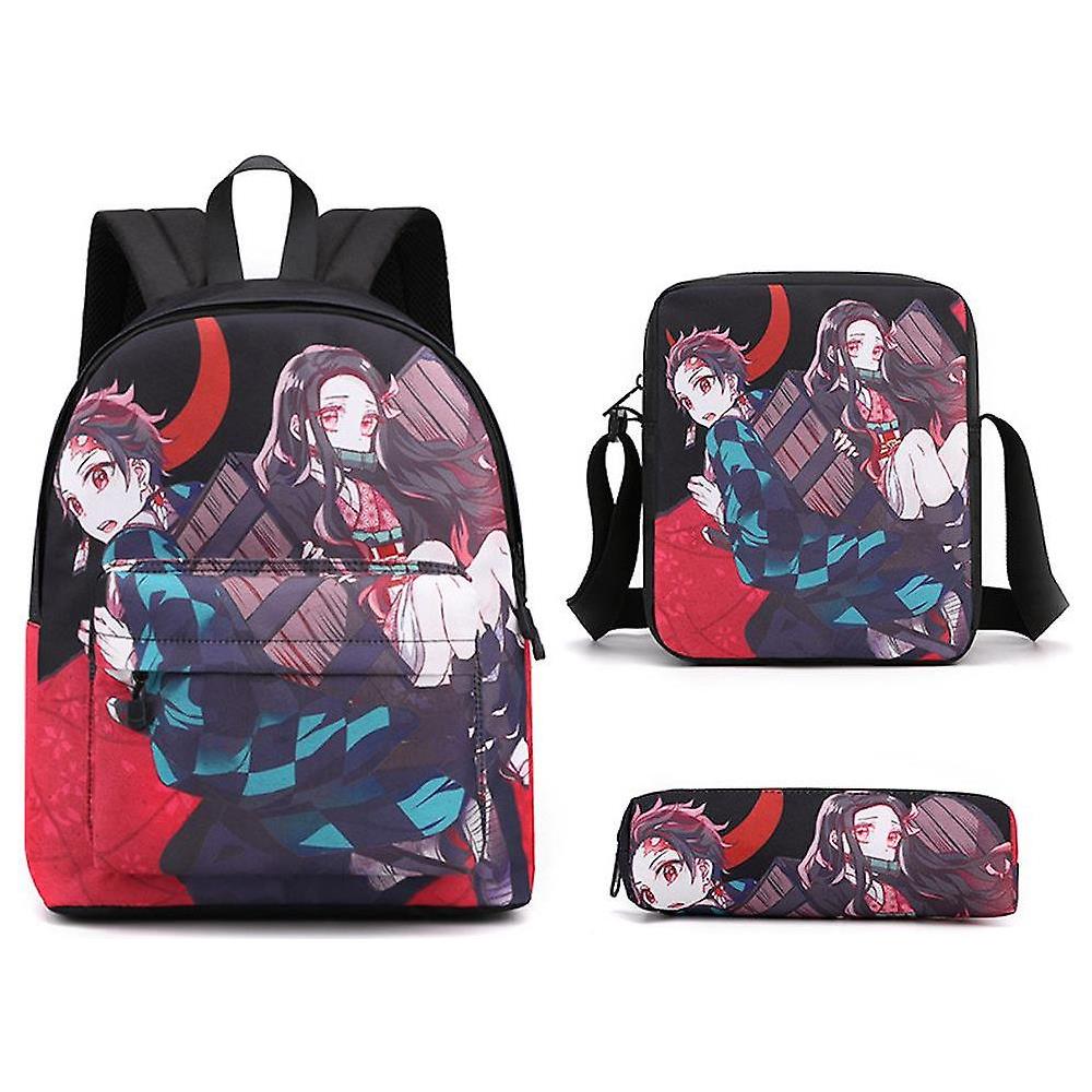 HTN - 3pcs / Set Demon Slayer School Bag Satchel Zaino Anime Con Sacchetto  A Matita Borsa A Tracolla - ePRICE