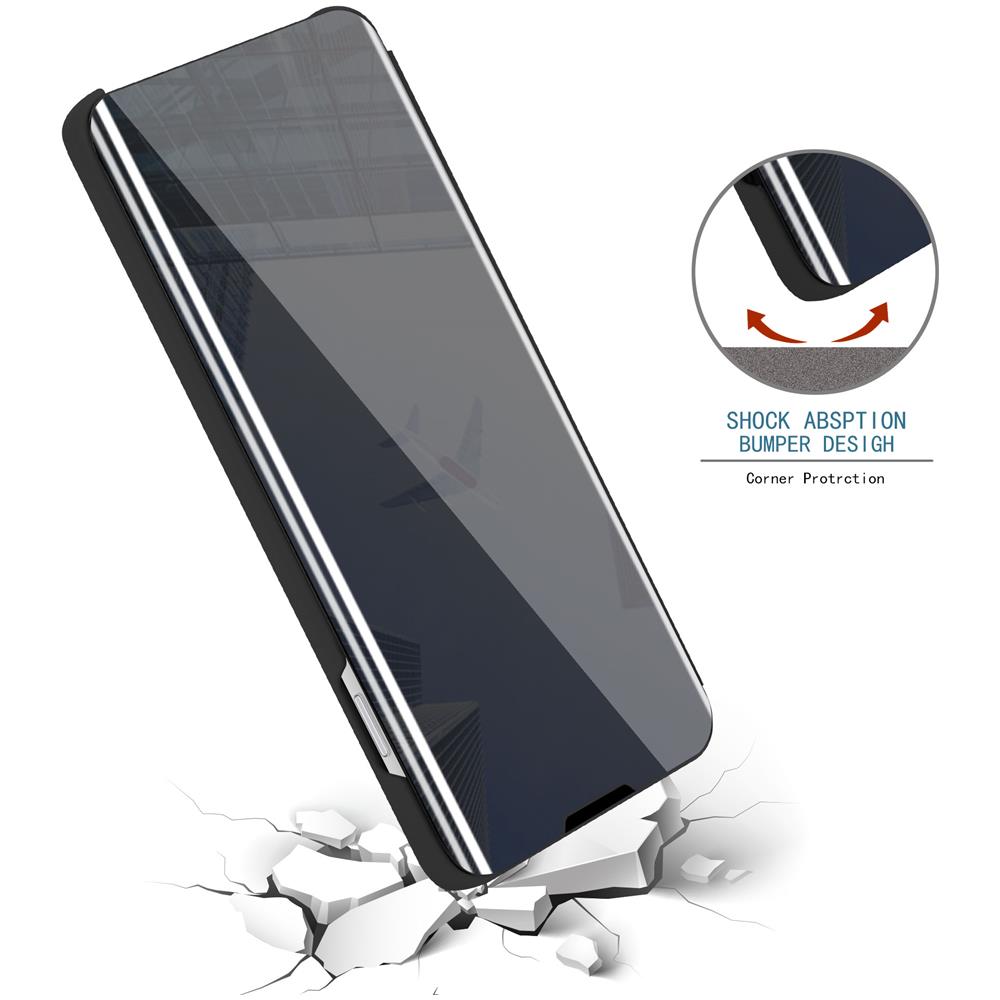 Custodia Compatibile Con Apple Iphone 13 Pro Max In Tormalina Nera - Clear View Specchio Coperchio Protettivo Con Funzione Di Supporto Protezione A 360 Gradi - Foto 7