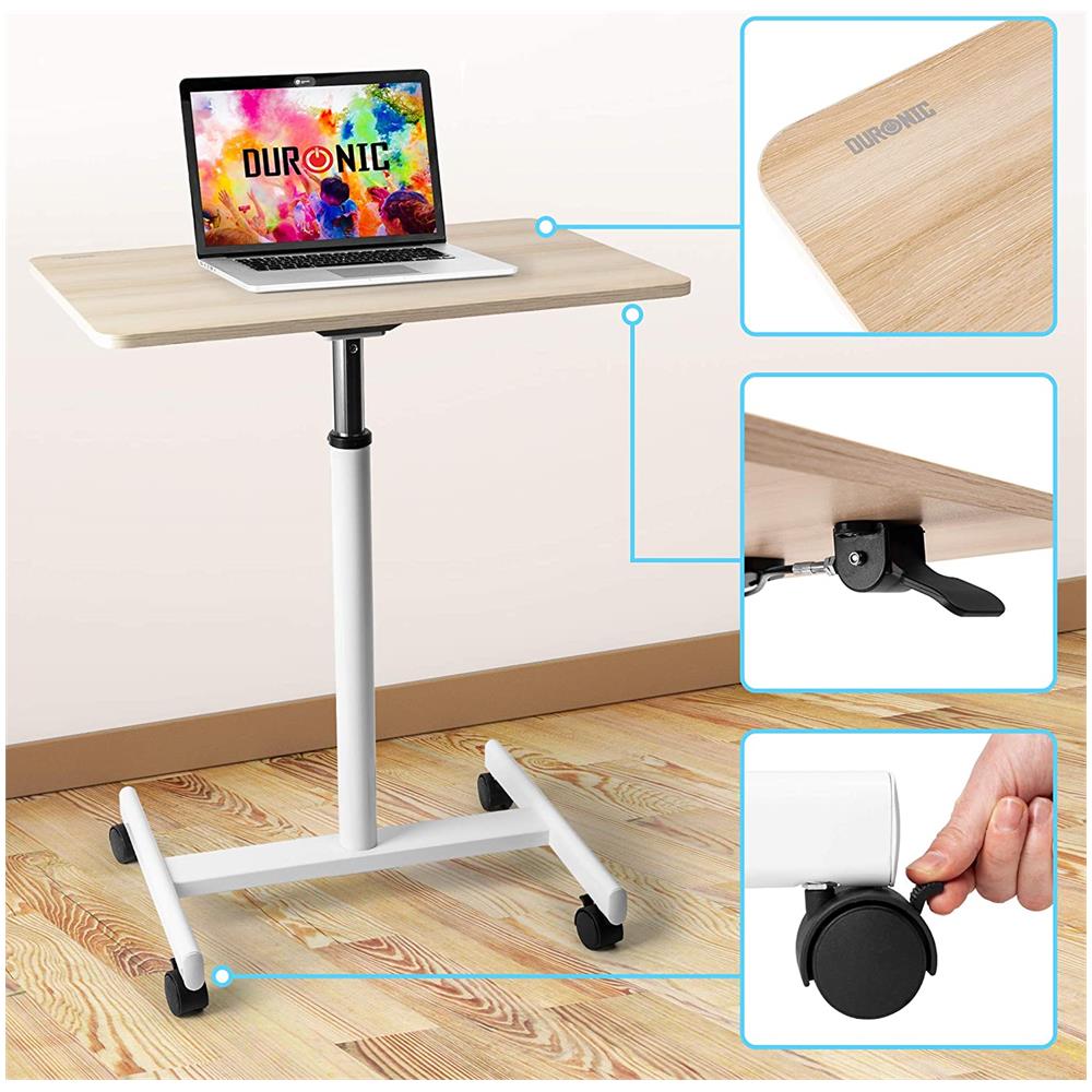 Wps67 Supporto Per Proiettore E Scrivania Ergonomica | Altezza Regolabile Con Maniglia | Piattaforma 70x48 Cm | Capacità 30 Kg | Tavolo Multiuso Su Ruote | Scrivania Portatile Per Laptop - Foto 6