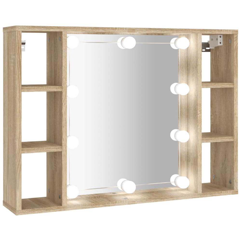 Mobile A Specchio Con Led Rovere Sonoma 76x15x55 Cm - Foto 2