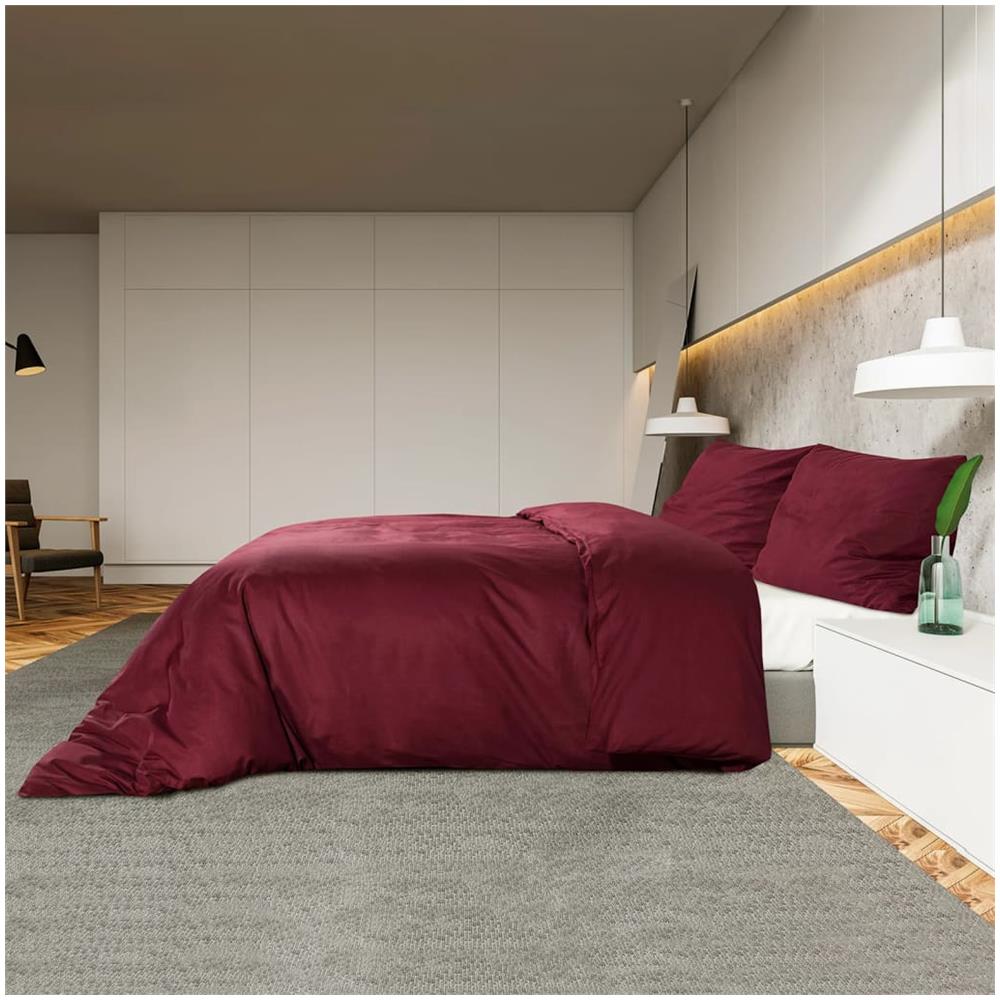 Set Copripiumino Bordeaux 200x200 Cm In Microfibra Leggera - Foto 7