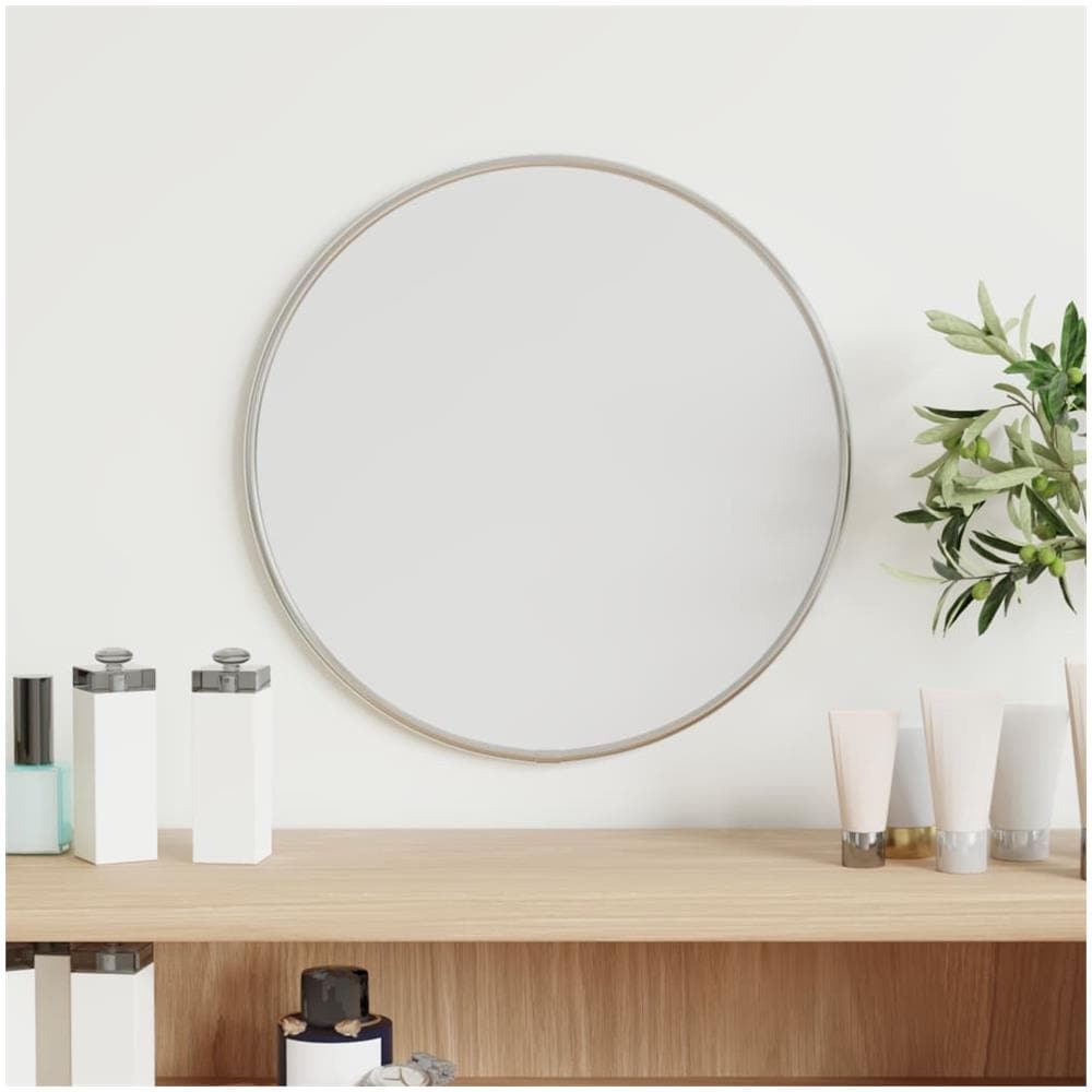Specchio Da Parete Argento 30 Cm Rotondo - Foto 1