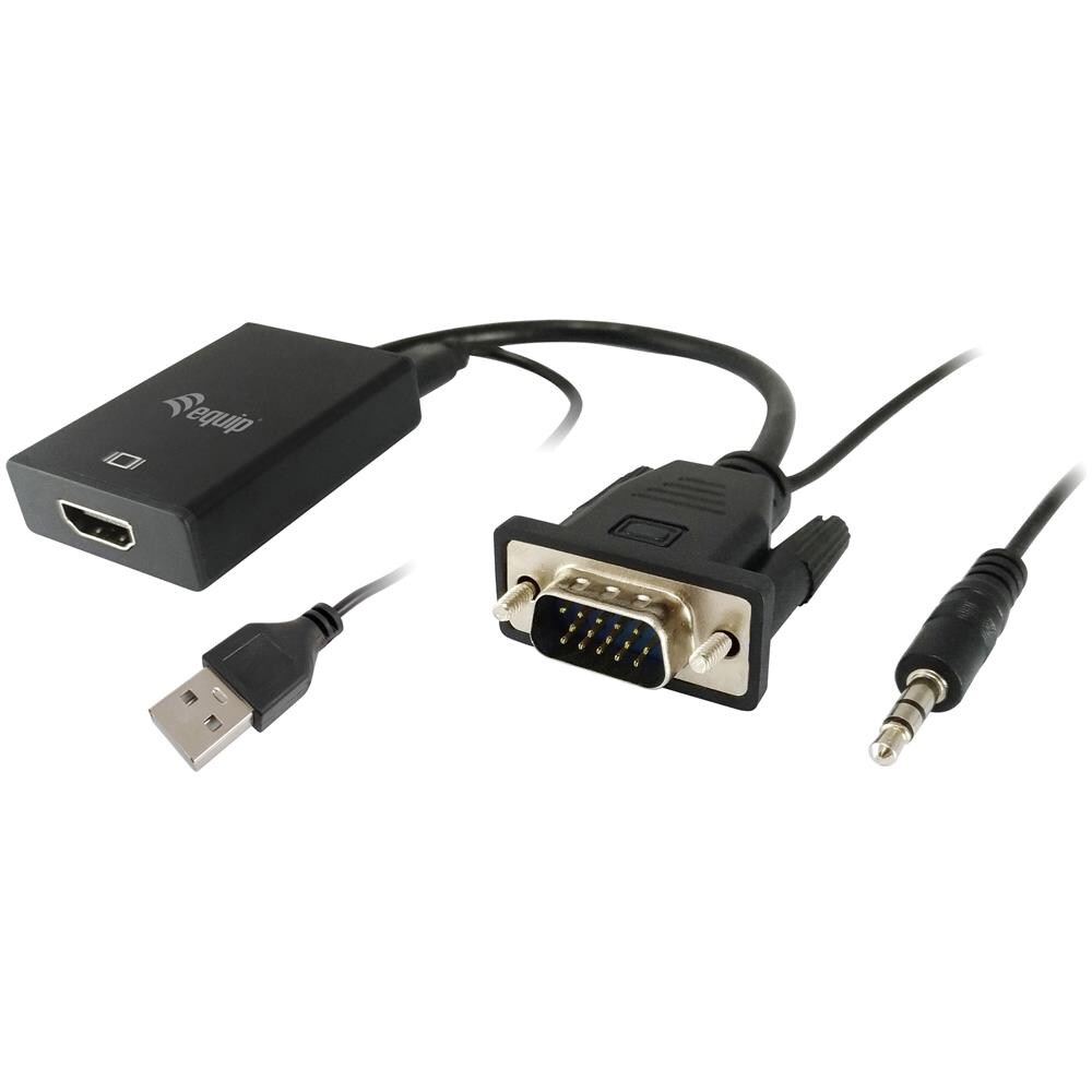 119038 cavo e adattatore video 0,2 m VGA (D-Sub) + 3.5mm DVI-D + USB Nero - Foto 1