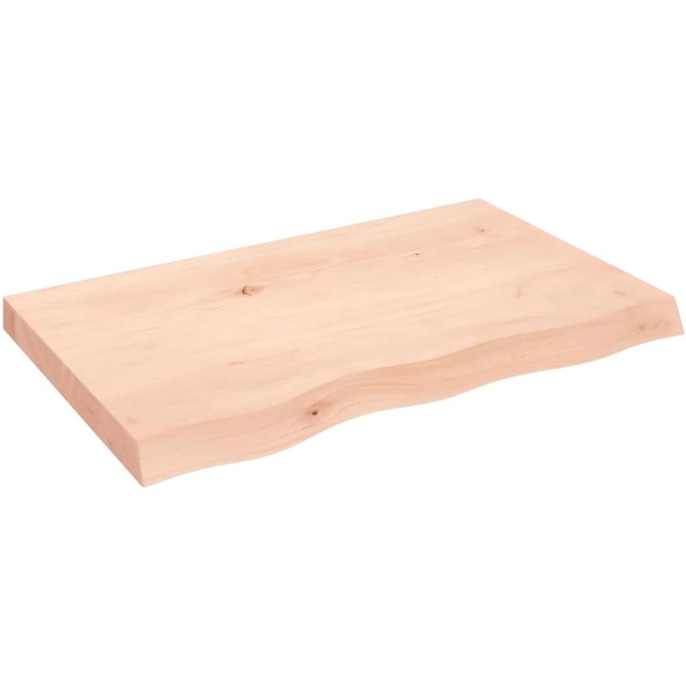 Ripiano a Parete 80x50x (2-6) cm Massello Rovere Non Trattato - Foto 1