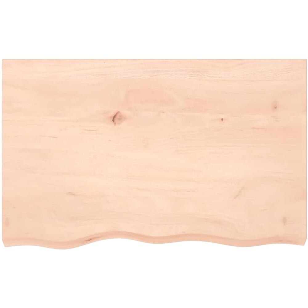 Ripiano a Parete 80x50x (2-6) cm Massello Rovere Non Trattato - Foto 2