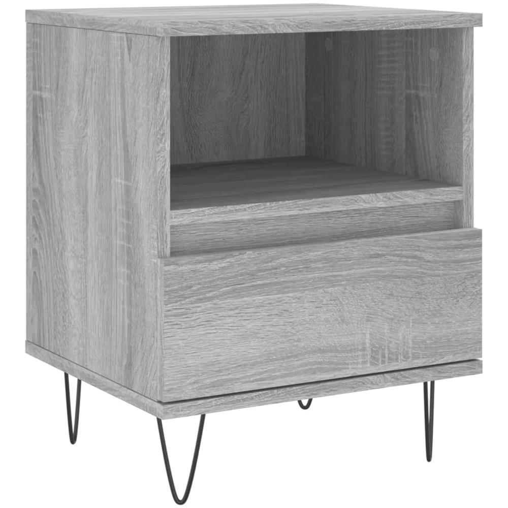 Comodino Grigio Sonoma 40x35x50 Cm In Legno Multistrato - Foto 2