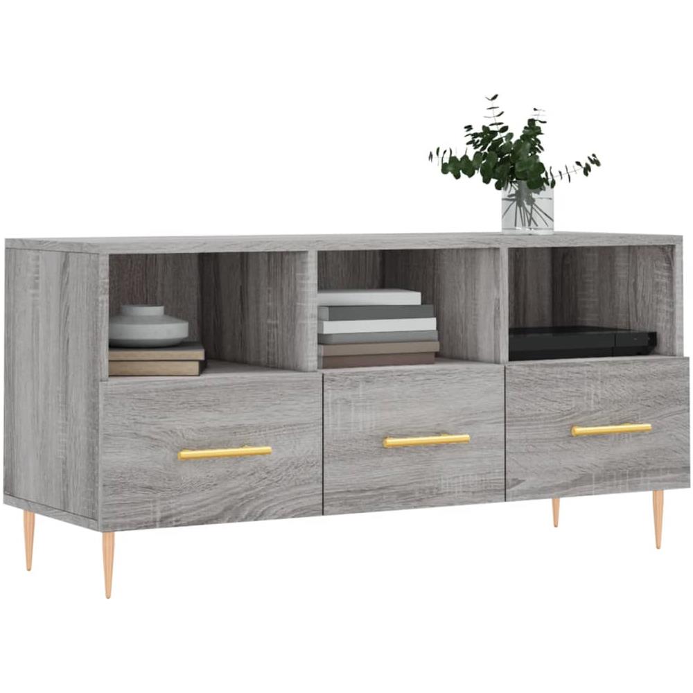 Mobile Tv Grigio Sonoma 102x36x50 Cm In Legno Multistrato - Foto 3