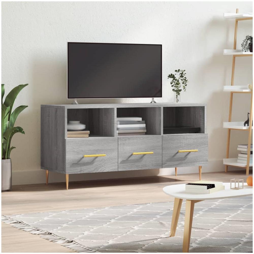 Mobile Tv Grigio Sonoma 102x36x50 Cm In Legno Multistrato - Foto 1