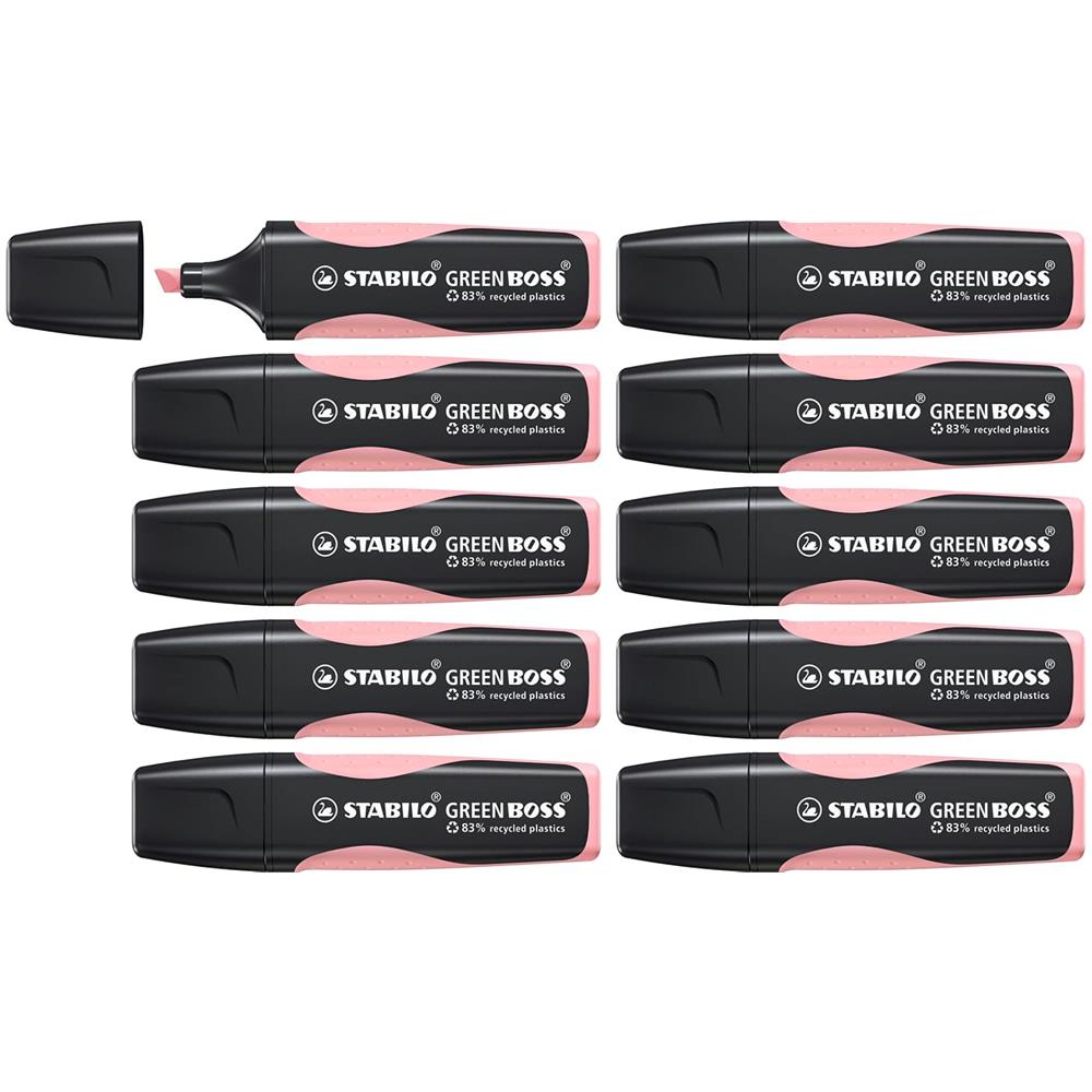 GREEN BOSS Pastel - Evidenziatore Ecosostenibile - Confezione da 10 - Rosa Antico - Foto 1