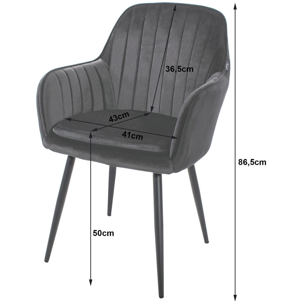 LUGO Sedia Velluto Beige Gambe Nere x2 - Foto 6