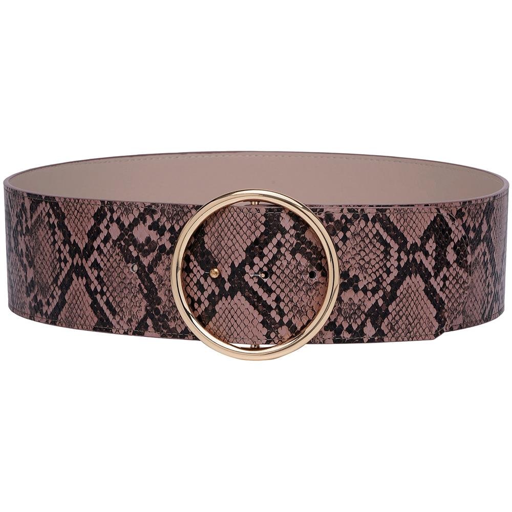 Cintura Doppia Fibbia Stampa Serpente - Foto 1