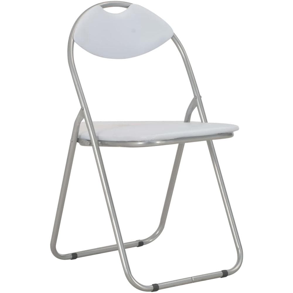 Sedie Da Pranzo Pieghevoli 2 Pz Bianche In Similpelle - Foto 2