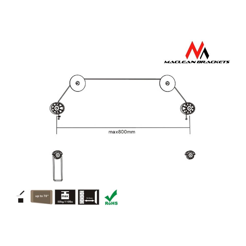 Supporto Appendino Tv Led Lcd Plasma Ultra Stretto Mc-557 - Foto 2