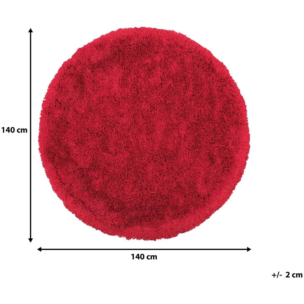 Tappeto Pelo Lungo Ø 140 Cm Rosso Cide - Foto 2