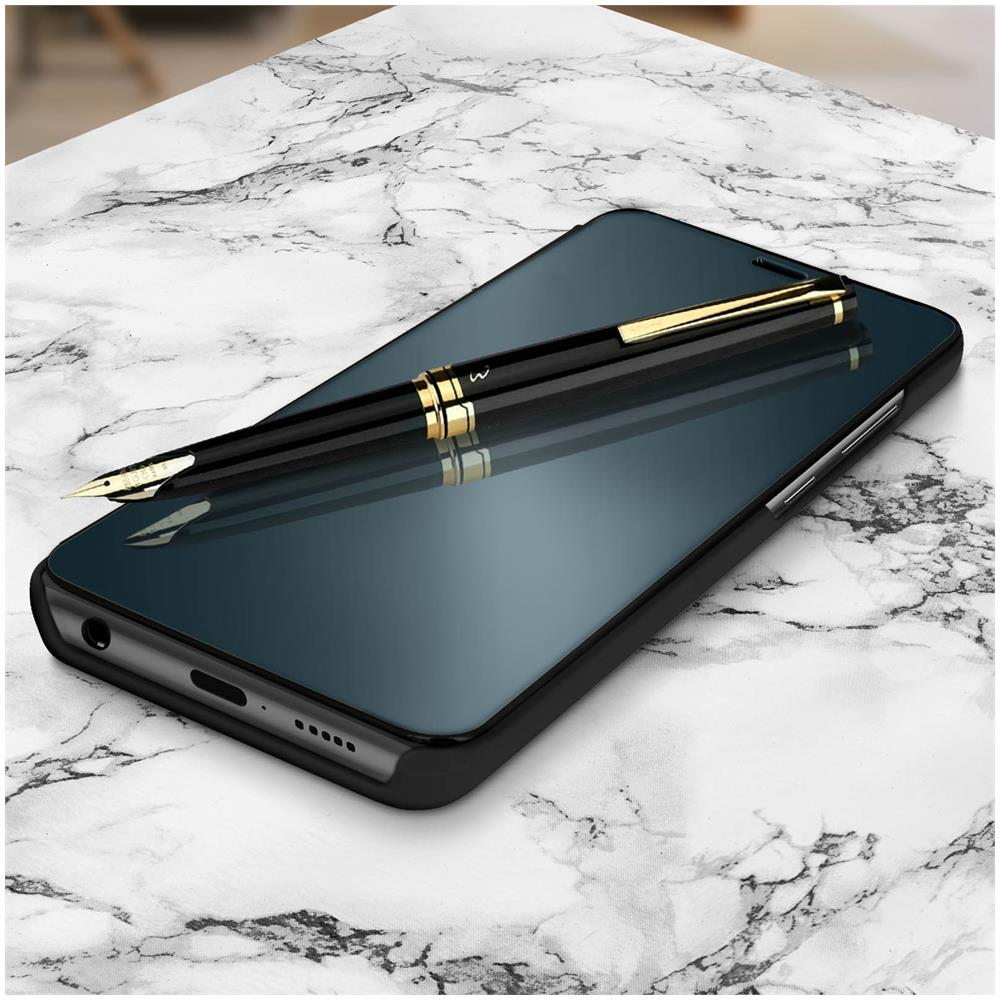 Custodia Samsung Galaxy A51 Sportellino A Specchio Supporto Video Nero - Foto 5