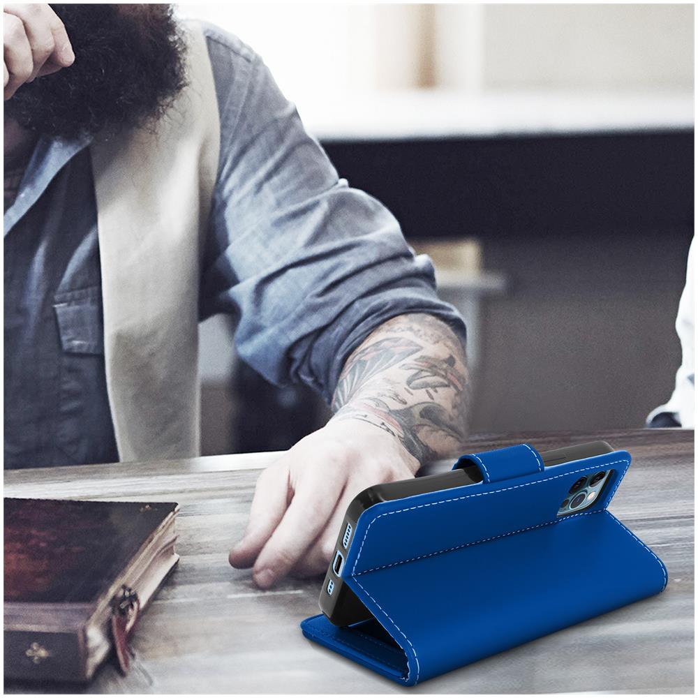 Custodia Iphone 12 Pro Max A Portafoglio Funzione Supporto - Azzurro - Foto 2