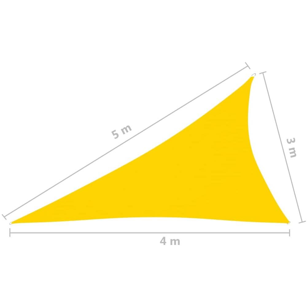 Parasole a Vela Oxford Triangolare 3x4x5 m Giallo - Foto 6