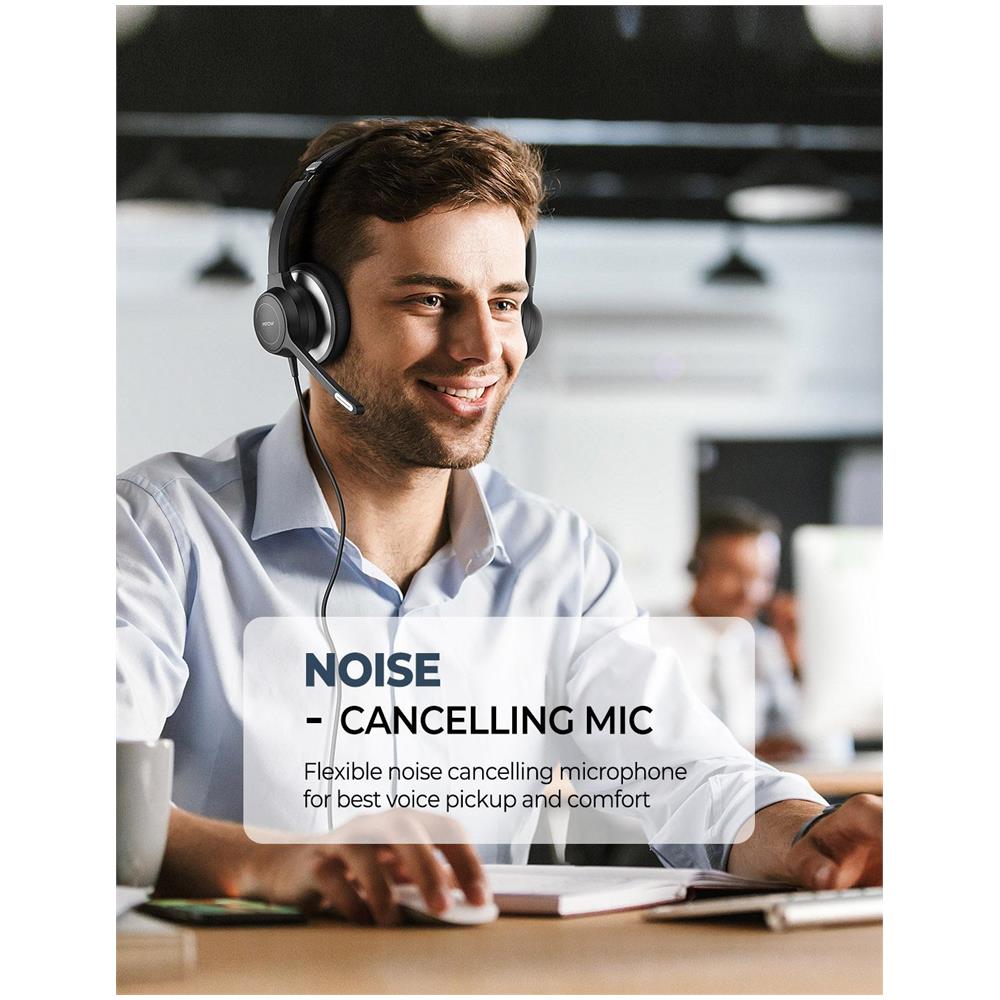 HTN - Mpow Bh328 Cuffie Per Ufficio Cuffie Per Computer Usb Leggere Da 3,5  Mm Cuffie Con Riduzione Del Rumore Per Call Center Skype Pc Cellulare |  cuffia / auricolare - ePRICE