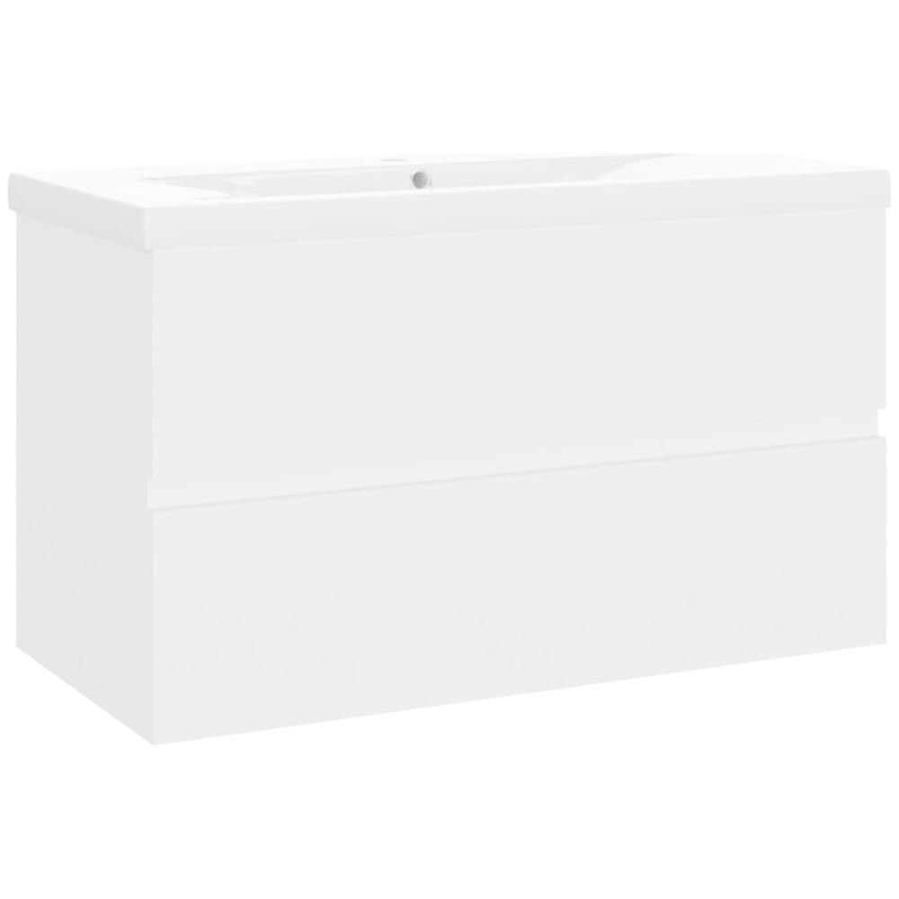 Mobile con Lavabo Integrato Bianco in Legno Multistrato - Foto 2