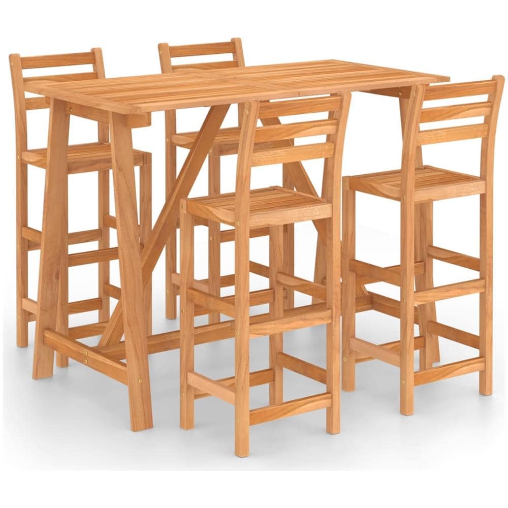 Set da Bar da Giardino 5 pz in Legno Massello di Acacia - Foto 1