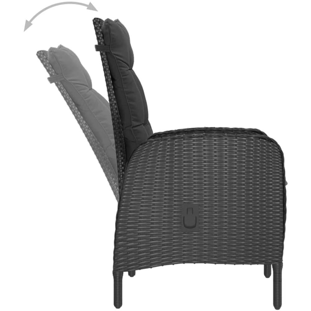 Set Mobili Da Pranzo Per Giardino 5 Pz Polyrattan E Acacia Nero - Foto 8