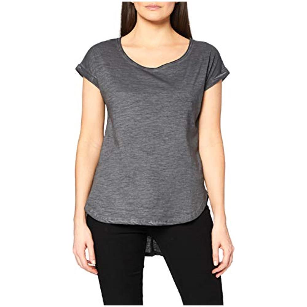 Ladies Long Back Shaped Spray Dye Tee T-shirt, Grau (darkgrey 94), M Donna - Foto 1