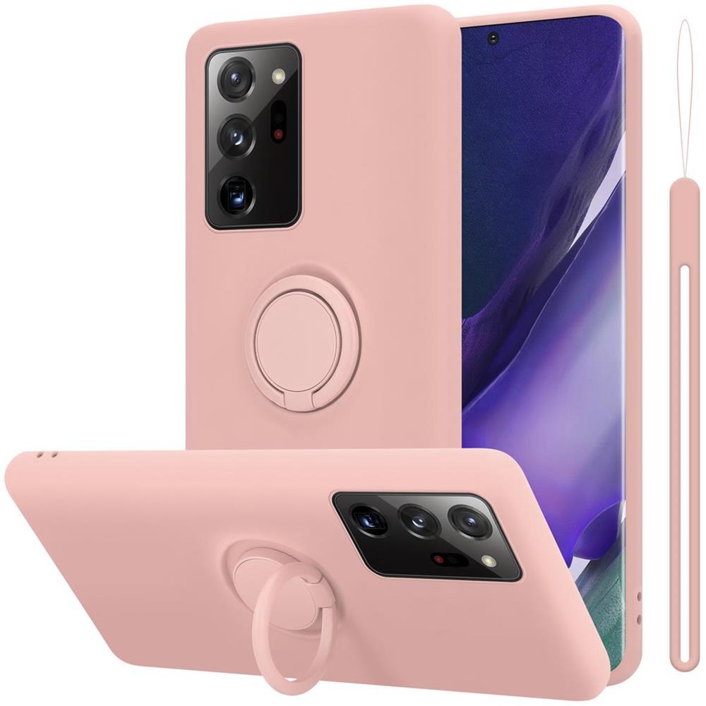 Custodia Compatibile Con Samsung Galaxy Note 20 Ultra In Liquid Rosa - Coperchio Protettivo In Silicone Tpu Flessibile Con Anello - Foto 1