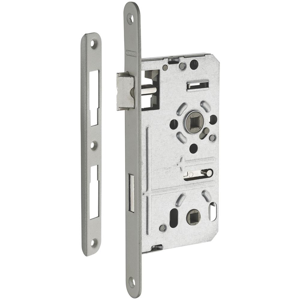 Serratura Da Incasso Per Bagno E Wc, Destra, Asse 55mm, Estremità Arrotondate, 1 Chiave - - Foto 1