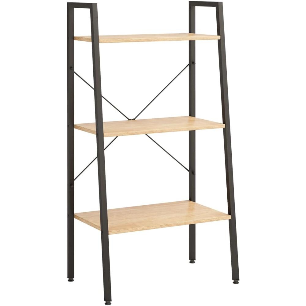 Scaffale Autoportante 3 Ripiani Marrone Chiaro Nero 56x35x108cm - Foto 2
