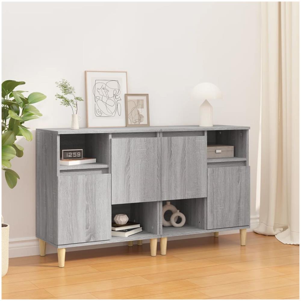 Credenze 2pz Grigio Sonoma 60x35x70 Cm In Legno Multistrato - Foto 1