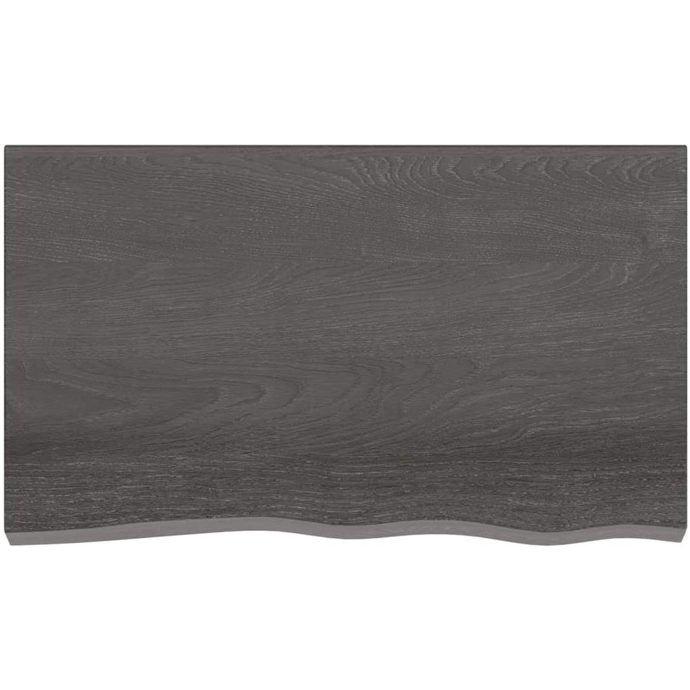 Ripiano Muro Marrone Scuro 100x60x2 cm Massello Rovere Trattato - Foto 2