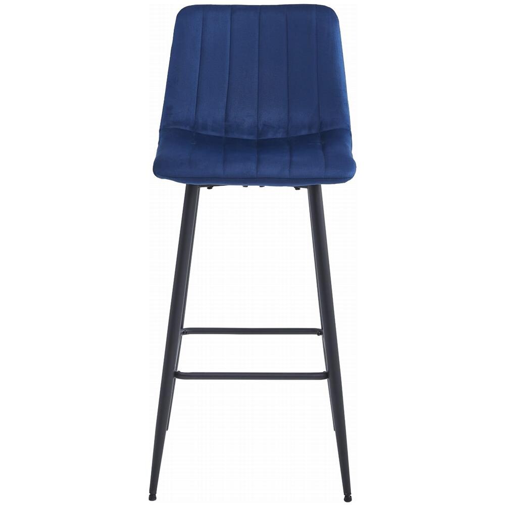Sgabello Valora POZZA in velluto blu navy con gambe nere - Foto 2