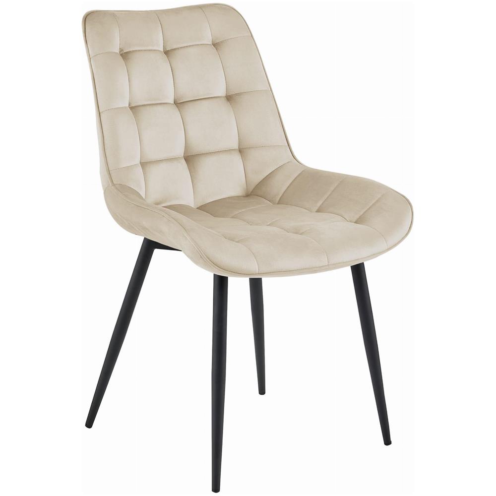 Sedia BERA - Velluto beige con gambe nere - Foto 1
