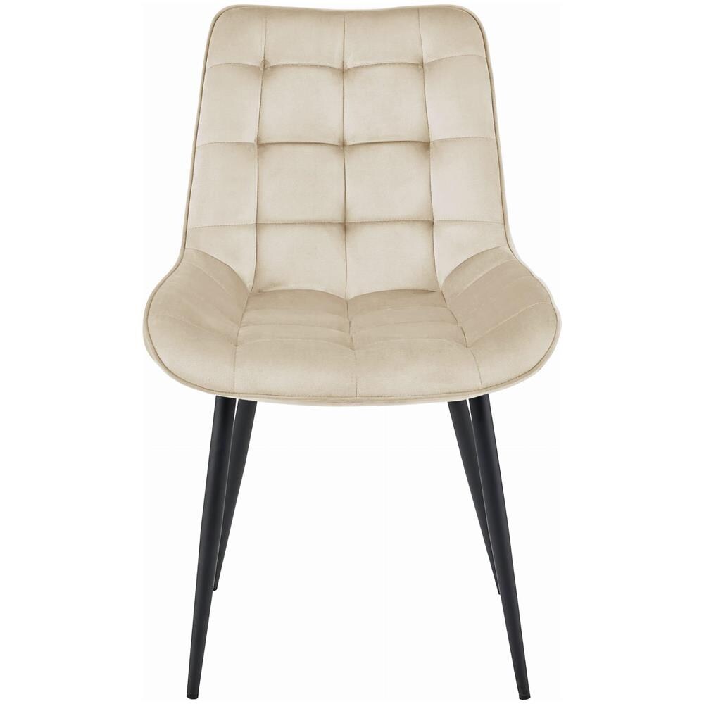 Sedia BERA - Velluto beige con gambe nere - Foto 2