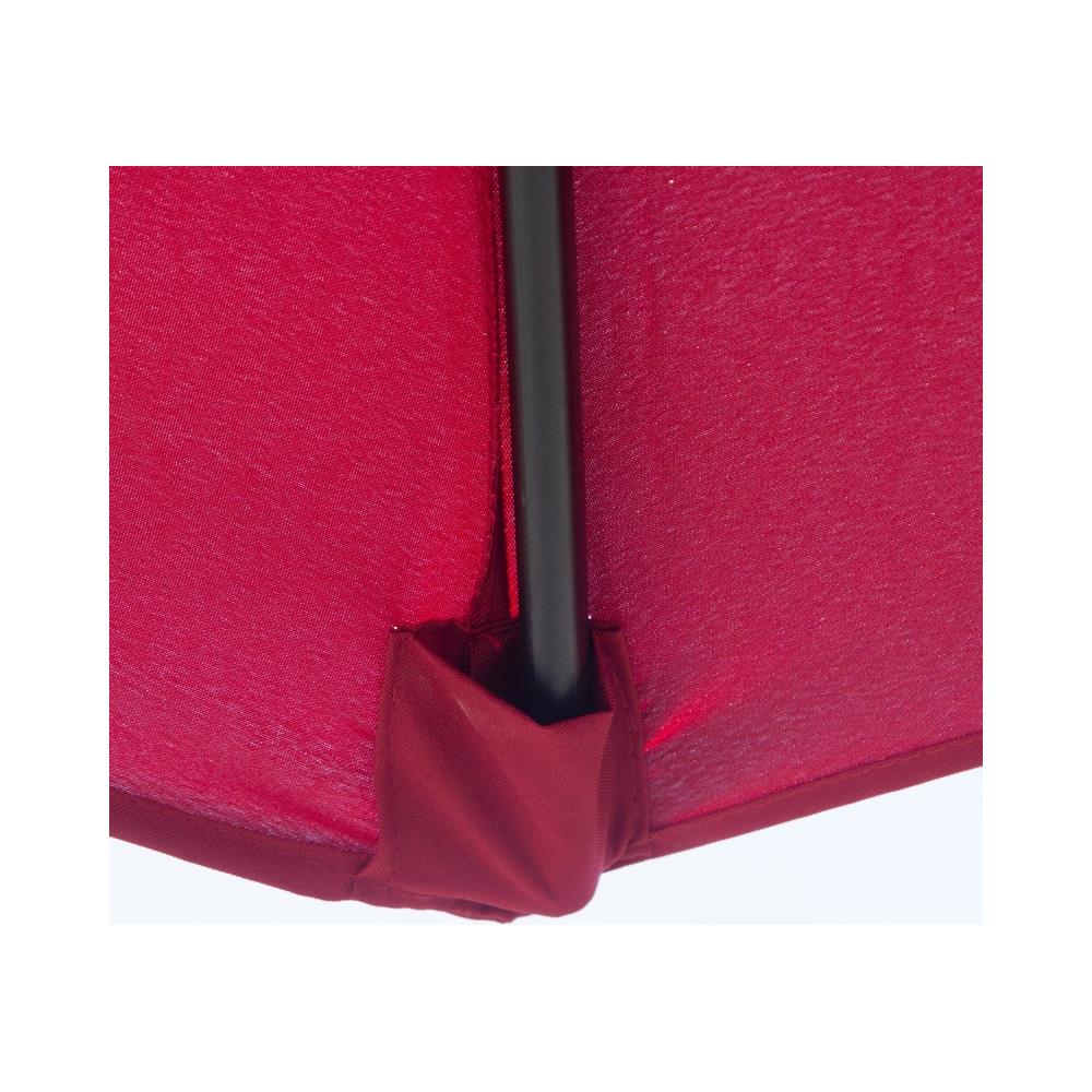 Ombrellone da Giardino Ø 295 cm Inclinabile con Manovella in Metallo e Poliestere Rosso Scuro - Foto 9