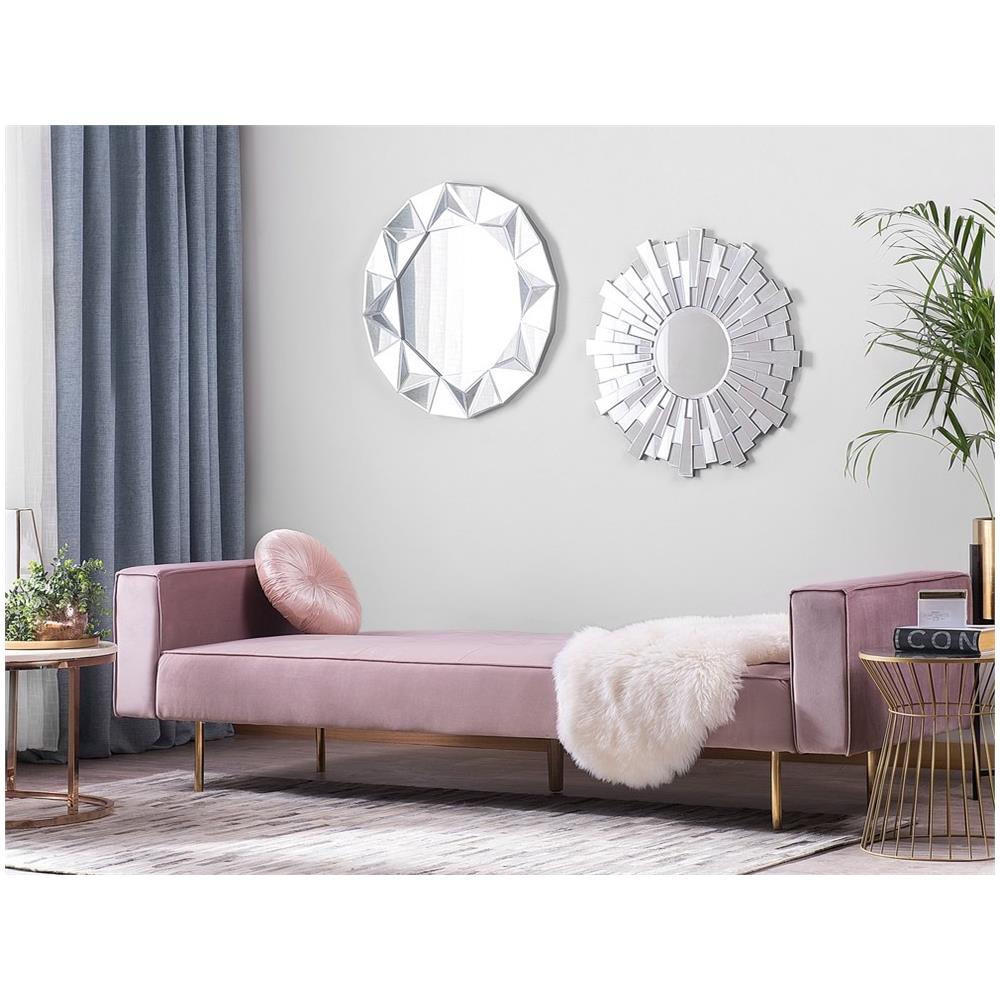 Divano Letto In Velluto Rosa Visnes - Foto 2