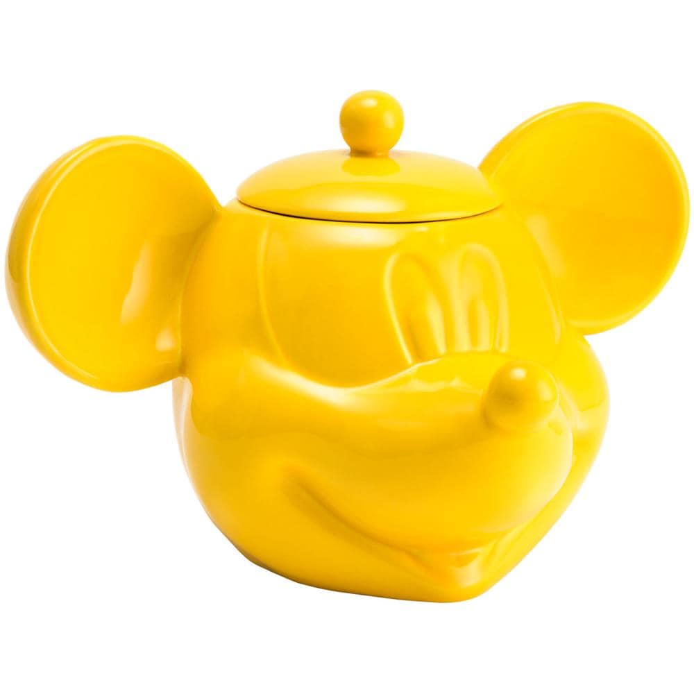 Topolino - Biscottiera In Ceramica 3d Gialla 25x17x20 Cm In Confezione Regalo - Foto 1