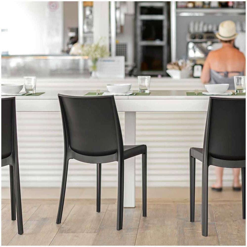 Sedia Moderna Lido Casa Bar Giardino Interno Esterno Design Nero Perla - Foto 1