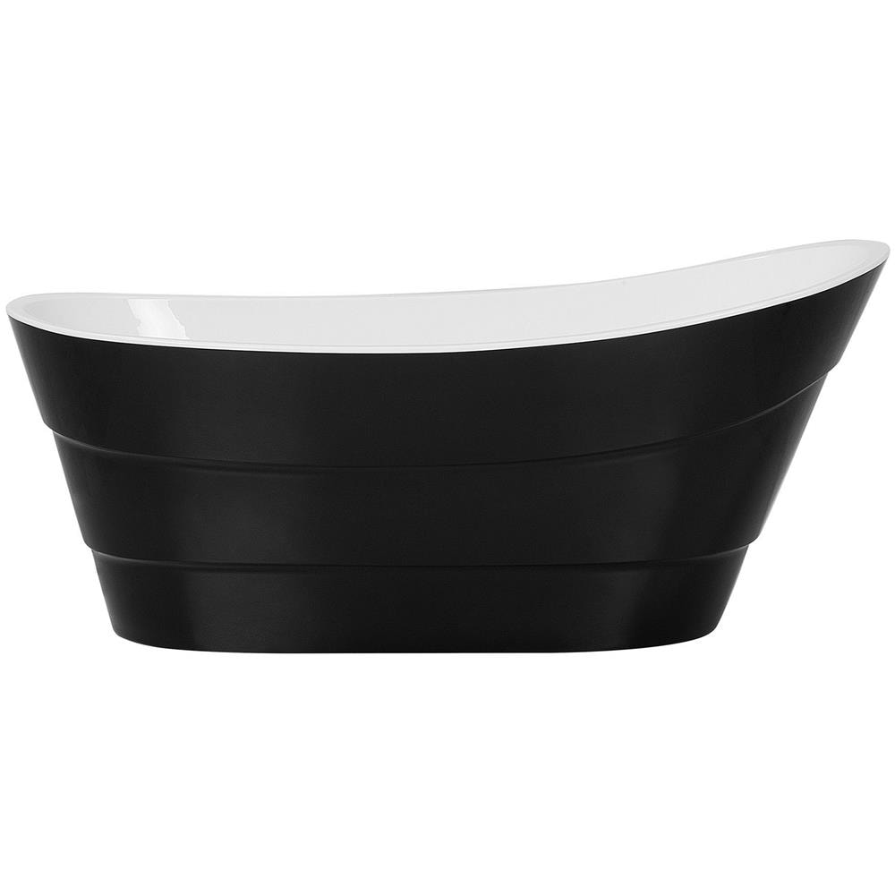 Vasca Da Bagno Freestanding Ovale Nera E Bianca Buenavista - Foto 1