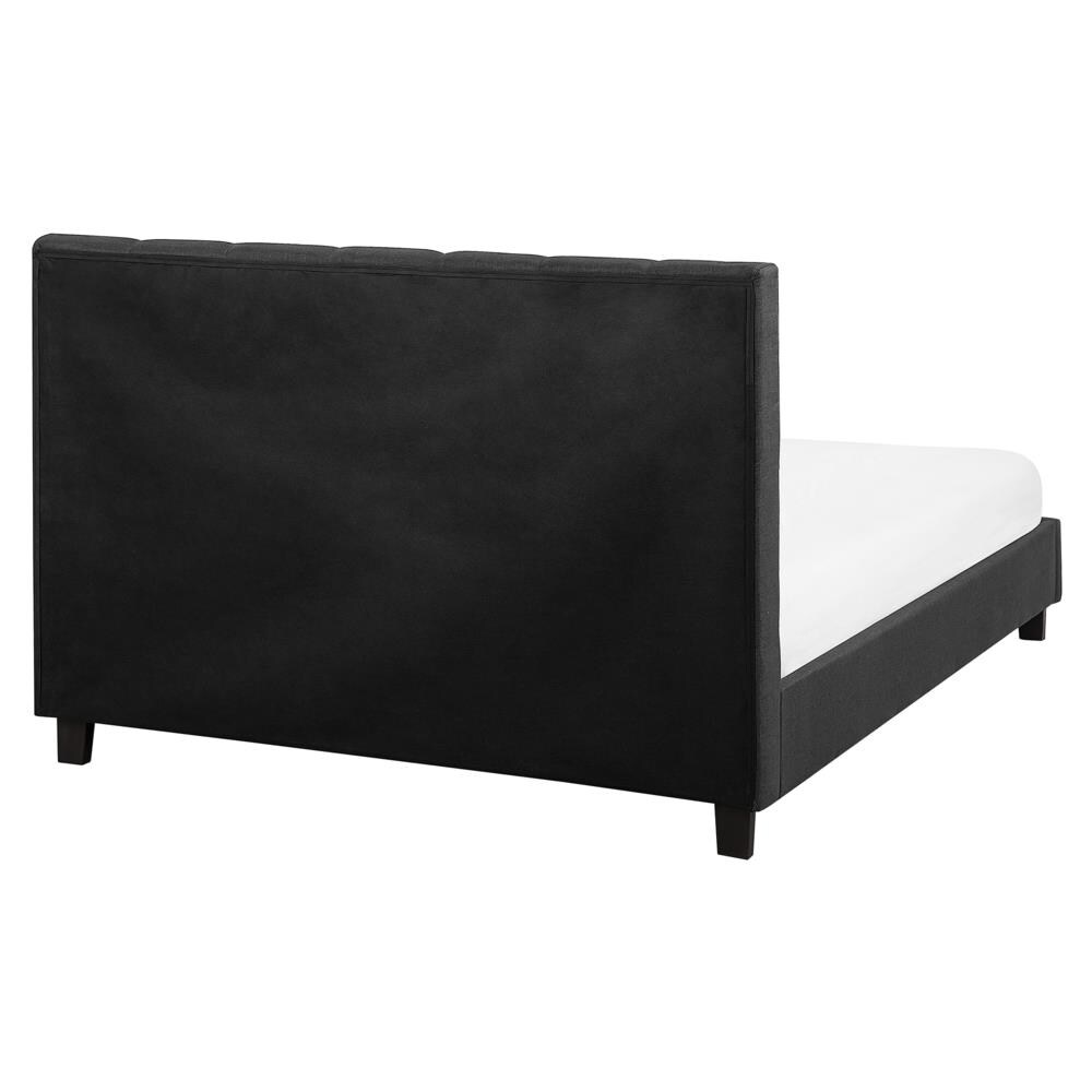 Letto Matrimoniale In Tessuto Grigio Scuro La Rochelle - Foto 2